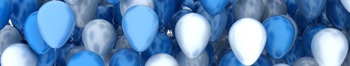 Balloons blue and white